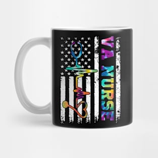 VA Nurse American Flag Independence Day Mug